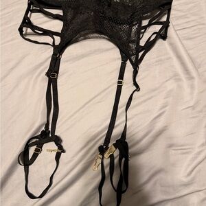 Victoria's Secret Black Strappy Garter Belt